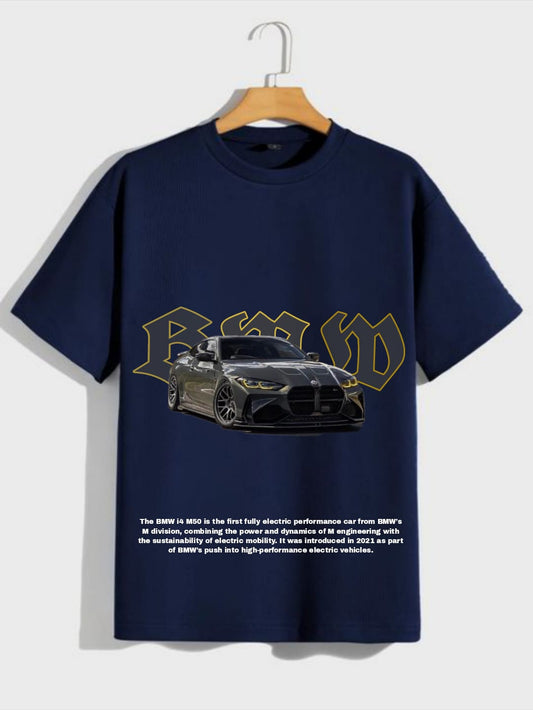 On shoulder Blue T-shirt
